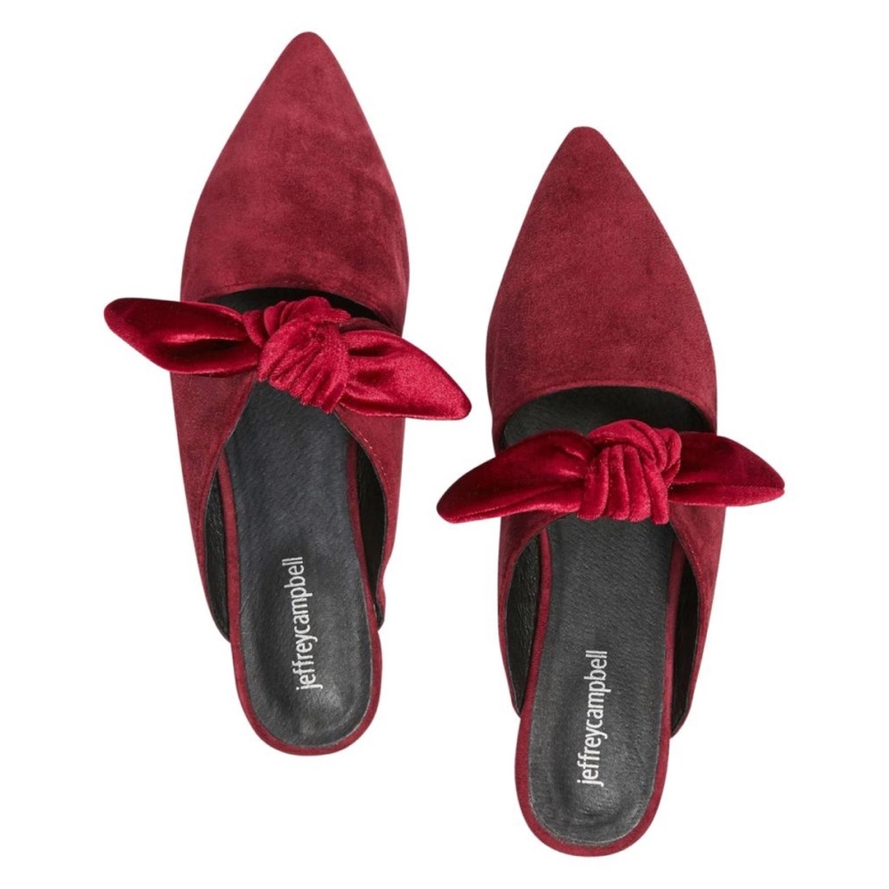 💃Anthro Jeffrey Campbell Charlin mule slides in burgundy red - Picture 4 of 9